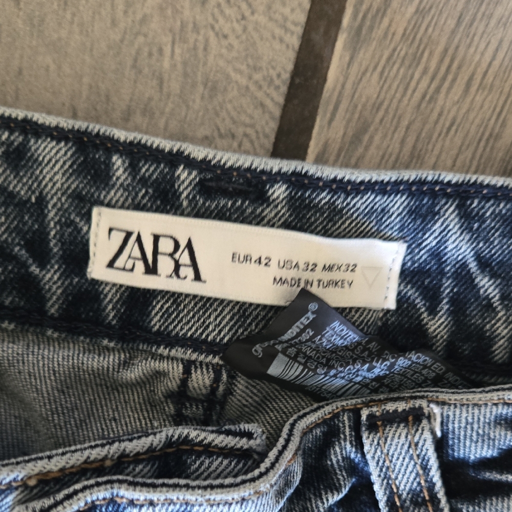 ZARA Men’s Distressed Skinny Jeans Size 32 Light Wash Ripped Denim Z202 - Picture 2 of 8